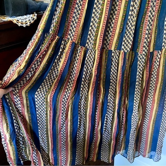 Sezane Dress Dolores Sleeveless Striped Ruffle Maxi Prairie Maya 36 EUC - Picture 3 of 8